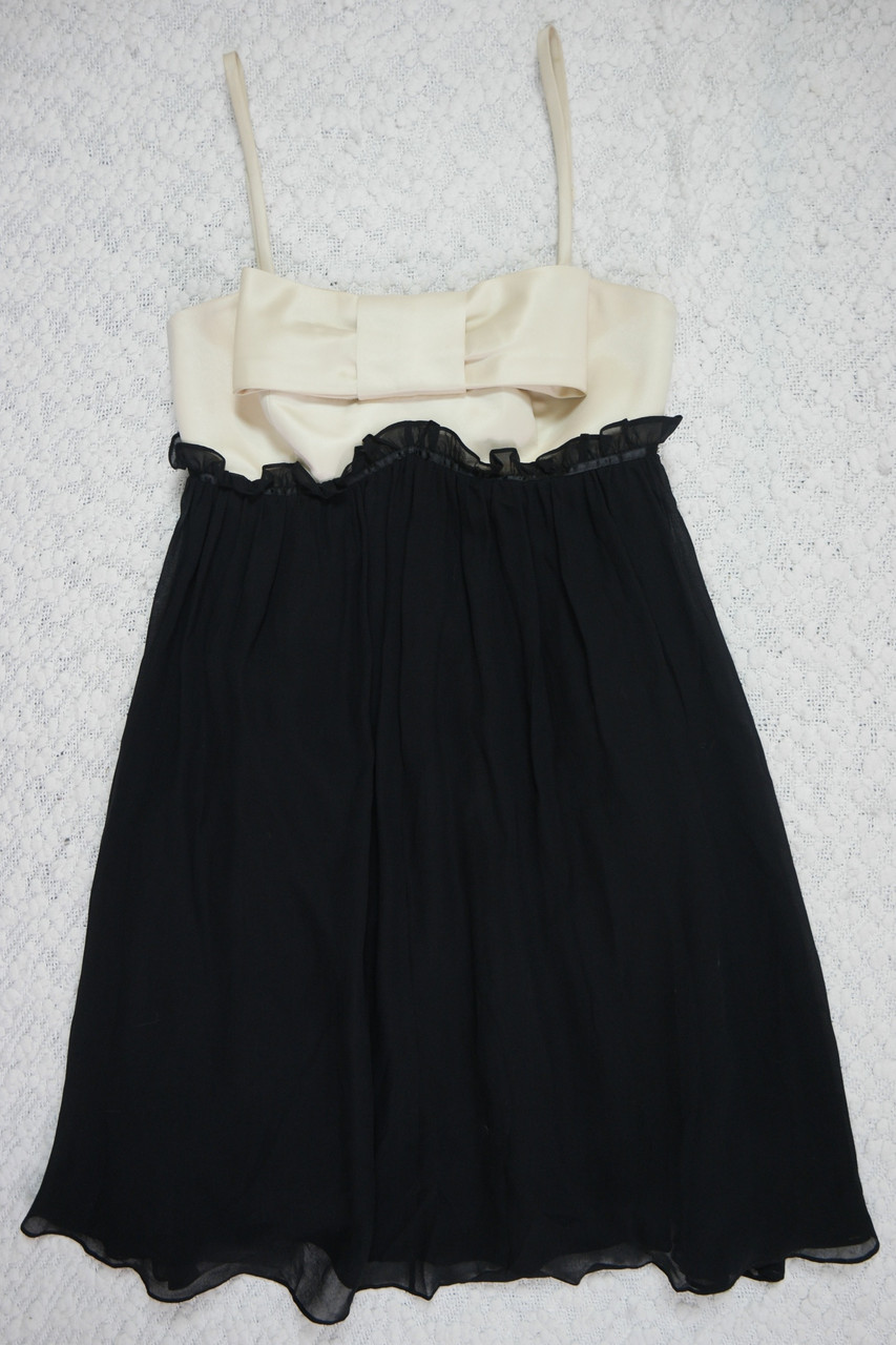 ALANNAH HILL black cream 100% silk "I'm On The Red Carpet" dress size 10 EUC