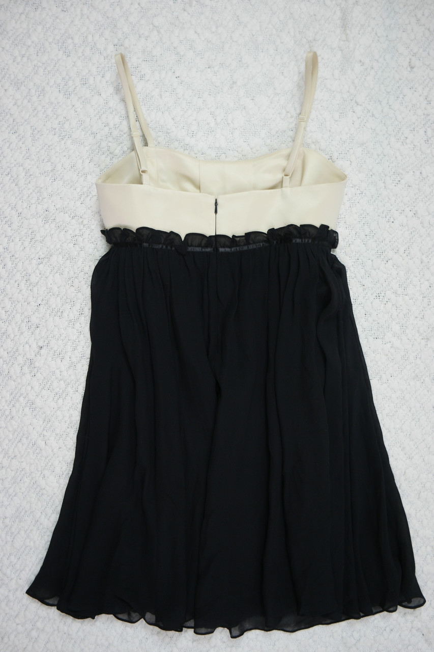 ALANNAH HILL black cream 100% silk "I'm On The Red Carpet" dress size 10 EUC