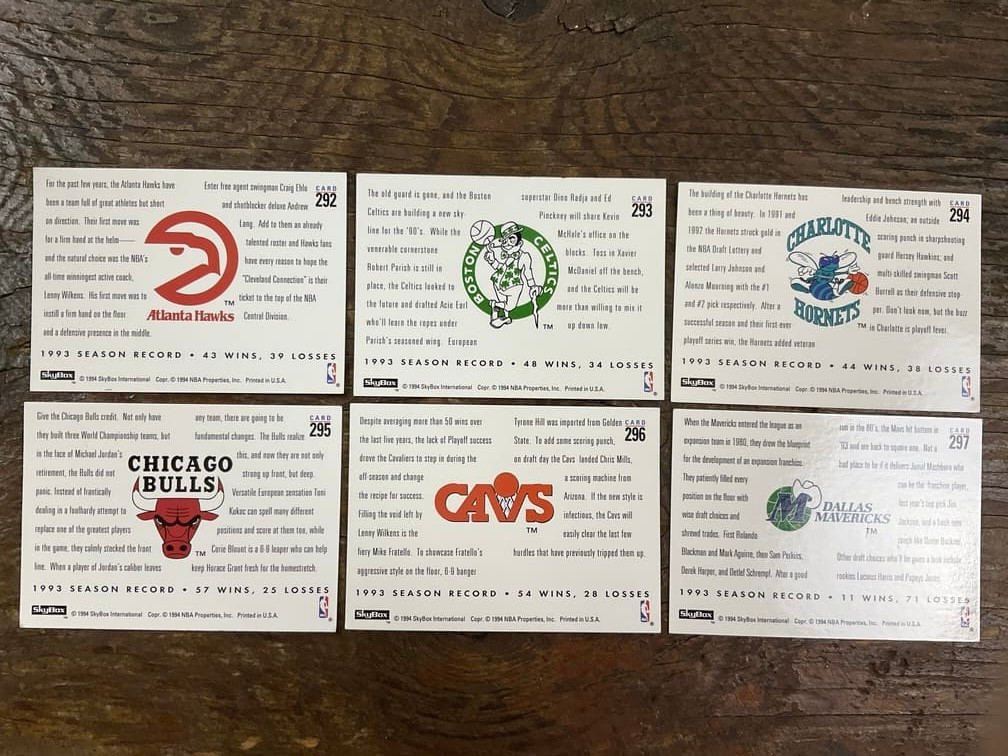Vintage SKYBOX PREMIUM CHANGING FACES NBA #292-318 complete card
