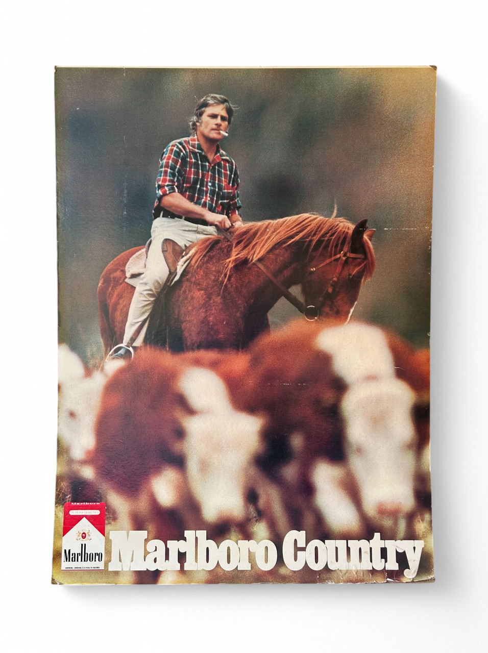 Vintage MARLBORO cigarettes advertising cardboard sign horse