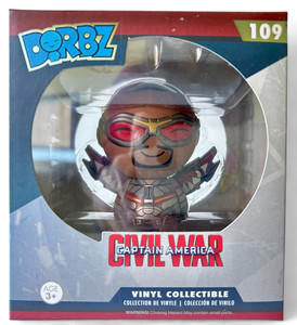 CAPTAIN AMERICA CIVIL WAR Falcoln #109 FUNKO DORBZ Vinyl Sugar figure boxed 2016 NEW front view CAPTAIN AMERICA CIVIL WAR Falcoln #109 FUNKO DORBZ Vinyl Sugar figure boxed 2016 NEW front view