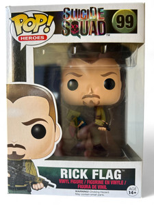 SUICIDE SQUAD Rick Flag #99 FUNKO Pop! Heroes figure boxed 2016 NEW front view