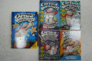 TRA-LA-LAA-RIFIC CAPTAIN UNDERPANTS COLLECTION by Dav Pilkey X4 books 2007 NEW front view