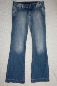 BA&SH mid blue Brooklyn flared flares stonewash jeans size 29 EUC front view