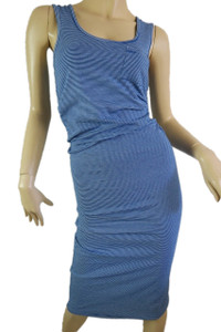PORTMANS blue white striped sleeveless stretch maxi tank dress size 6 BNWT front view PORTMANS blue white striped sleeveless stretch maxi tank dress size 6 BNWT front view