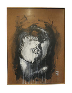 Modern contemporary acrylic painting on board "The Damned” by David Calleja front in framed view Modern contemporary acrylic painting on board "The Damned” by David Calleja front in framed view