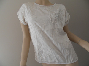 MARQUIS BY RANDALL COSCO vintage 100% silk beaded ivory top size M BNWT front view MARQUIS BY RANDALL COSCO vintage 100% silk beaded ivory top size M BNWT front view