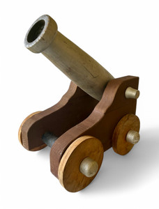 Vintage wooden cannon toy scratch built handmade artillery gun 1950's AUSTRALIA main view Vintage wooden cannon toy scratch built handmade artillery gun 1950's AUSTRALIA main view