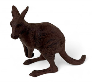 MR GECKO cast iron kangaroo antique rust statue figure sculpture decor 2020's front view