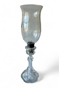 Vintage French BACCARAT hurricane storm shade glass candelabra FRANCE C1900's main view Vintage French BACCARAT hurricane storm shade glass candelabra FRANCE C1900's main view