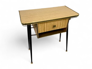 Vintage laminate console hall side table & drawer & shelf AUSTRALIA 1960's main view