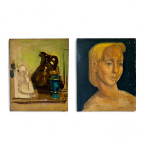Antique ERNEST MOULINES still life & portrait painting French Post-Impressionist main view Antique ERNEST MOULINES still life & portrait painting French Post-Impressionist main view