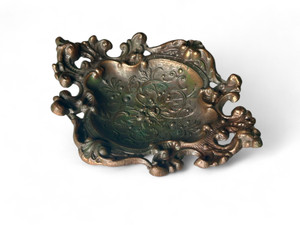 Antique USSR metal bronze ashtray dish tray vide poche LENIN FORGE 1920's RUSSIA main view