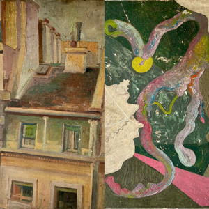 Antique Impressionist HOUSE streetscape oil painting BALLARD 1860's-80's main view Antique Impressionist HOUSE streetscape oil painting BALLARD 1860's-80's main view