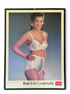 Vintage TRIUMPH lingerie advertising cardboard double-sided sign 1980's GERMANY front view Vintage TRIUMPH lingerie advertising cardboard double-sided sign 1980's GERMANY front view