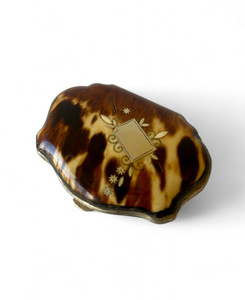 Antique Victorian faux tortoiseshell coin purse piqué silver 1850's-90's FRANCE main view Antique Victorian faux tortoiseshell coin purse piqué silver 1850's-90's FRANCE main view