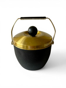 Vintage NOVO INDUSTRIES black gold anodised textured ice bucket 1960's AUSTRALIA main view