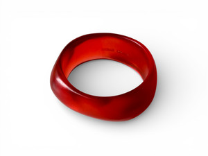 Vintage DINOSAUR DESIGNS red orange chunky resin translucent bangle AUSTRALIA