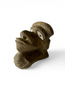 Vintage stone canoe prow figurehead Nguzunguzu house idol 1970's SOLOMON ISLANDS main view