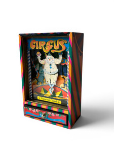 Vintage KOJI MURAI circus dancing clown music box drawer activated 1970's JAPAN main view