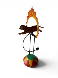 Vintage AUTHENTIC MODELS Fearless Tiger circus fire sky hook balance toy TM098