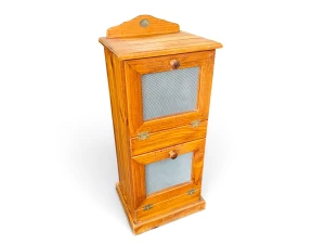 Vintage pine rustic country meat safe/storage cabinet Whitehouse Trading Co 1990s front side view