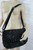 MORRESSEY black 100% leather ruffle frill medium shoulder bag EUC front view