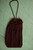 HANDMADE maroon blue beaded vintage Art Deco drawstring pouch reticule bag EVC front view
