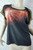 SPORTSGIRL black galaxy gold beaded shoulder Cut And Sew t-shirt size M BNWT front view