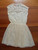 ASOS cream lace sweetheart short sleeve tulle mini skater dress size 10 EUC back view