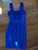 SEVENTH blue sleeveless ruffle stretch midi tulip dress size 12 BNWT front view
