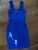 SEVENTH blue sleeveless ruffle stretch midi tulip dress size 12 BNWT back view