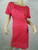STITCHES hot pink satin ribbed sheath wiggle pencil midi dress size 16 BNWT front view