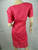 STITCHES hot pink satin ribbed sheath wiggle pencil midi dress size 16 BNWT back view