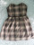 RIDERS by LEE brown check plaid strapless dress size 10 BNWT front view