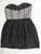 NICOLA FINETTI silver metallic thread black strapless cocktail dress size 12 EUC back view