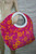 PETER ALEXANDER fuschia pink orange gold towel large oversized beach bag NEW front view