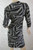 BASQUE green black white geometric print juxtapose wrap front dress size 12 BNWT back view