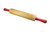 UNBRANDED wooden plastic red handled 18" rolling pin vintage 1970's Australia front view
