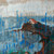 Contemporary Mixed media landscape abstract painting Stairway to Elysium David C close up view 1