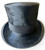Antique D. M. DUNLOP top hat size M 56cm & leather hat bucket ENGLAND 1800's EAC front view