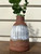 Vintage style white vase hand thrown red clay 1950's MCM Sgraffito 6" ELEY NEW staged view Vintage style white vase hand thrown red clay 1950's MCM Sgraffito 6" ELEY NEW staged view