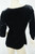 QUEENSPARK black velvet v-neck crossover 3/4 sleeve top size S EUC back view