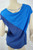 JAG blue two tone Spliced modal silk short sleeve tee t-shirt top size S BNWT back view
