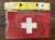 Vintage cloth mini FLAG & METAL SWITZERLAND ensign merchant flag 1970's EVC front view