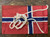 Vintage cloth mini FLAG & METAL NORWAY ensign merchant flag 1970's EVC back view