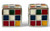 Vintage 1970's Rubik's cube 3D puzzle game enamel silver tone cufflinks NEW close up view
