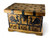 Vintage wooden tin bird steam trunk treasure chest drawers INDIA 1960's VGVC main view