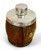 Antique English ESPN silver plate oak coffee caddy barrel ENGLAND C1900's EAC top view
