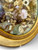 Antique Victorian convex glass dried flowers floral oval gilt frame C1800's close up view